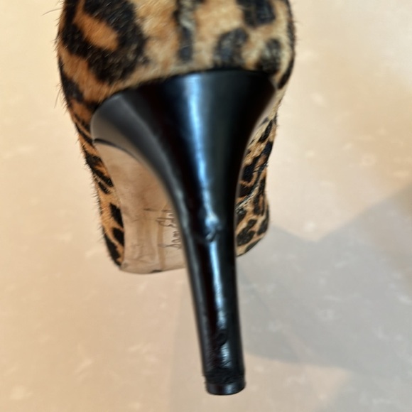 Sam Edelman Karen Leopard Calf Hair Stiletto Ankle Boots Size 8.5 - Picture 6 of 11